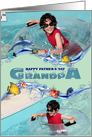 Happy Father’s Day Grandpa Seafoam Under the Sea Photo Card