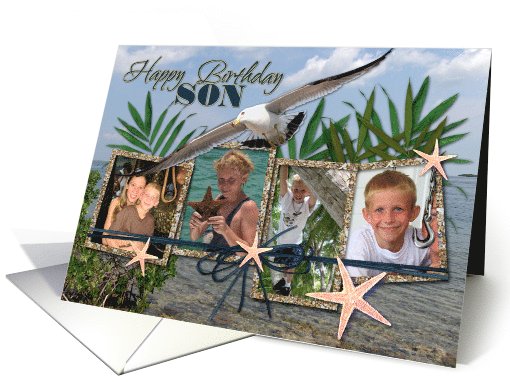 Birthday Happy Birthday Son 4 Photo card (1019245)