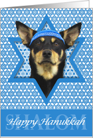 Hanukkah - Star of David - Australian Kelpie Dog card