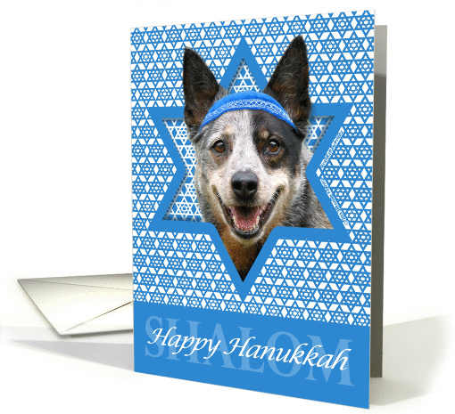 Hanukkah - Star of David - Cattle Dog card (1101354)