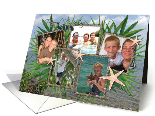 Birthday Happy Birthday Son Seashore 5 Photo card (1131044)