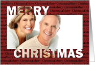 Merry Christmas Cut Out Photo Card - Red card