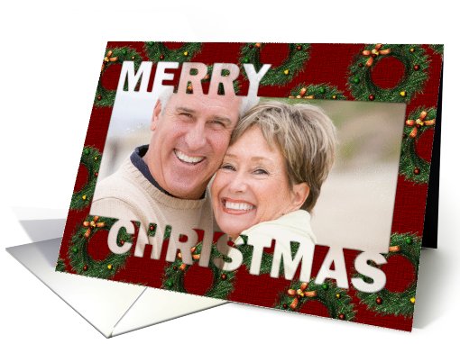 Merry Christmas Cut Out Photo Card - Wreaths card (878744)