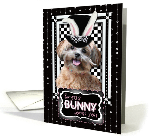 Some Bunny Loves You Easter Card - ShihPoo card (902464)