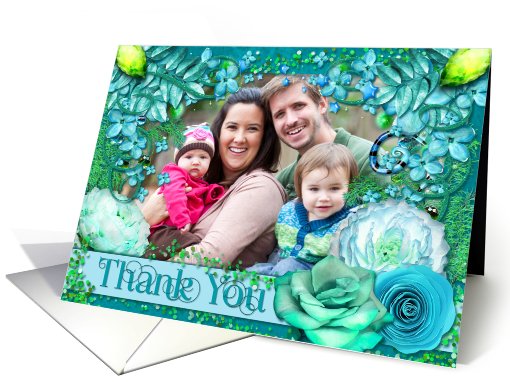 Blue Fantasy Thank You Photo card (908653)