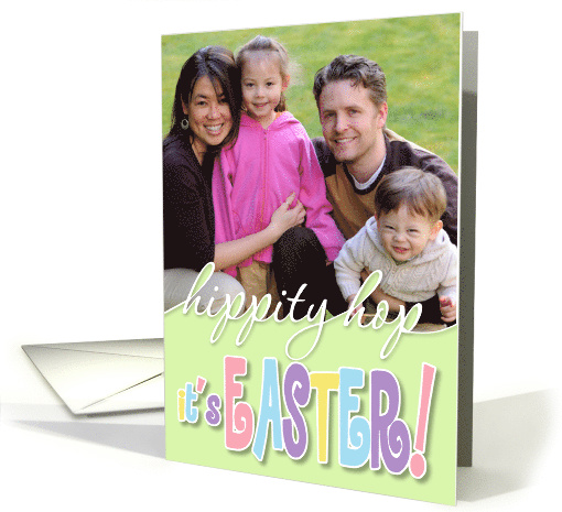 Easter - Hippity Hop Photo Card - Green card (915622)