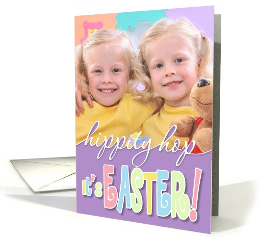 Easter - Hippity Hop Photo Card - Purple card (915628)