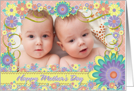 Mother’s Day - Spring Flowers Photo Card - Coral card