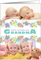 Happy Mother’s Day Grandma Center Blossoms Photo Card