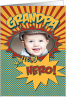 Happy Birthday Comic Book Hero Grandpa Photocard card