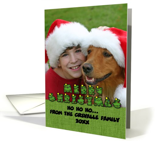Christmas Tree Lights Letters Green Photocard card (935974)