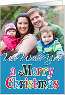 We Wish You a Merry Christmas Blue Photocard card