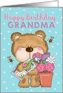 for Grandma’s Birthday - Bear with Flowers and Seed Packets card