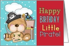 Happy Birthday Little Pirate Bear with Bird card