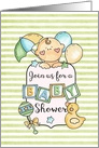 Baby Boy Umbrella Baby Shower Invitation card