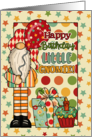 Happy Birthday Little Gnomie Balloon Gnome card