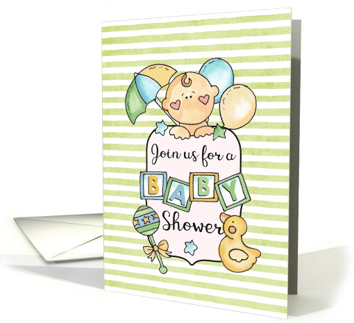 Baby Boy Umbrella Baby Shower Invitation card (1476114)