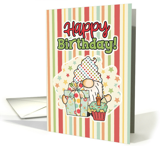 Happy Birthday Cupcake Gnome card (1722808)