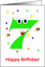 Green 7 yr birthday card