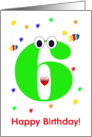 Green 6 yr birthday card