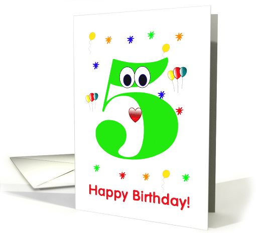 Green 5 yr birthday card (559178)