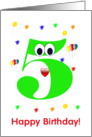 Green 5 yr birthday card