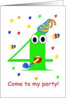 4 yr. old Birthday Party Invitaion card
