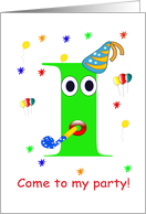 1 yr. old Birthday Party Invitaion card