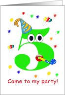5 yr. old Birthday Party Invitaion card