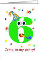 6 yr. old Birthday Party Invitaion card