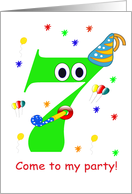 7 yr. old Birthday Party Invitaion card