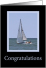 Congratulations on your achievement - Sailboat card