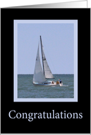Congratulations on your achievement - Sailboat card