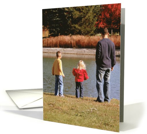 Happy Father's Day - Best Dad, man & kids by water card (613133)