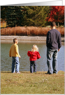 Happy Father’s Day - Best Dad, man & kids by water card