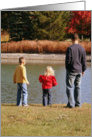 Happy Father’s Day - Best Dad, man & kids by water card