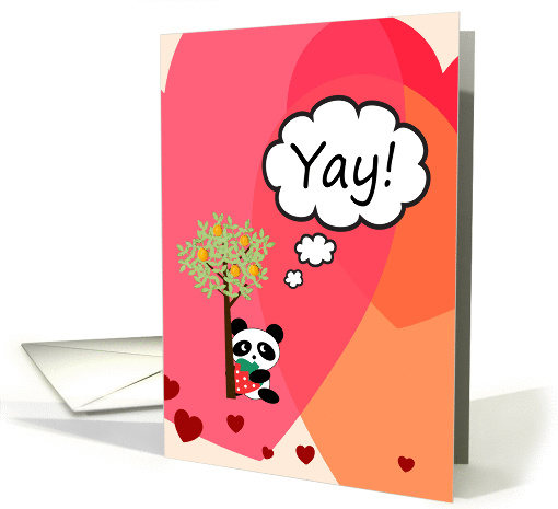 Thank You Card - Child's Heart and Panda Design card (856200)
