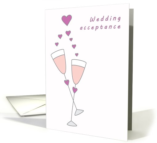 Wedding acceptance RSVP simple champagne card (686267)