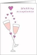 Wedding acceptance RSVP simple champagne card