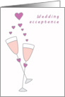 Wedding acceptance RSVP simple champagne card