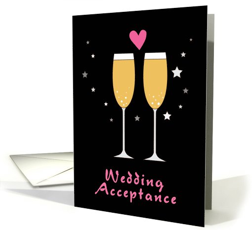 Wedding acceptance RSVP simple champagne card (686269)