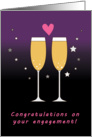 Congratulations on your engagement champagne toast card