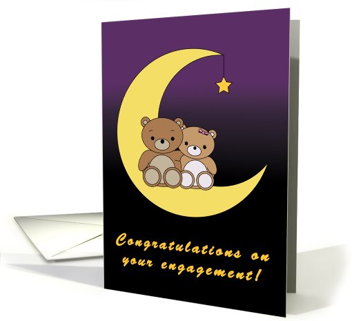 Congratulations on your engagement cute bears card (686275)