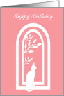 Birthday Cat on Window Silhouette card