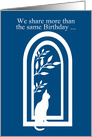 Shared Birthday Cat on Window Silhouette card