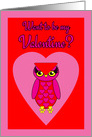 Sweetheart Valentine’s Day Owl in Pink Heart card