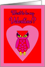 Adult Sexy Valentine’s Day Owl in Pink Heart card