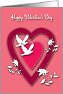 For Her Valentine’s Day Hearts Doves and Flowers card