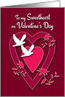 Sweetheart Valentine’s Day Hearts, Doves and Flowers card