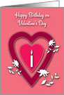 Birthday Valentine’s Day Hearts and Flowers and Candle card